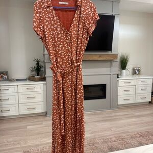 Abercrombie & Fitch Rust Floral Maxi Dress